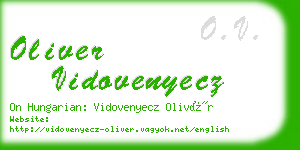 oliver vidovenyecz business card
